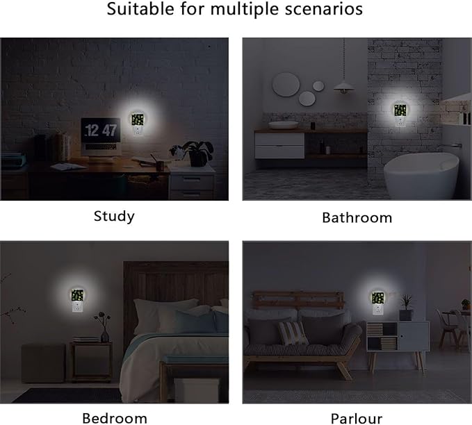 Pigsaly Led Night Light Cartoon Pickle Ball Night Light Plug in Wall Lamp Smart Dusk to Dawn Sensor Nightlight Led Lamp Energy Saving Lights Gift for Kids Room Bedroom Bathroom Hallway