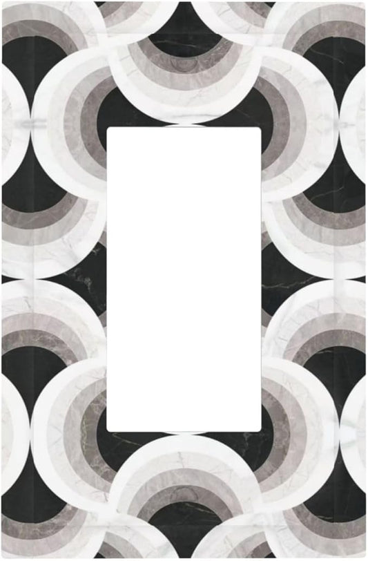 Bvtewkhz Black/White Art Marble 1 Gang Single Rocker Decorative Light Switch Covers Electrical Faceplate Switch Plates for Bathroom Kitchen Home