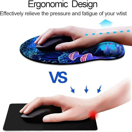 Ergonomic Mouse Pad with Wrist Support,Mouse Pad with Wrist Rest,Relieve Wrist Pain Mousepad Non-Slip Rubber Base,Mouse Pads for Desk,Computers,Laptop,Office,Home,Wonderland