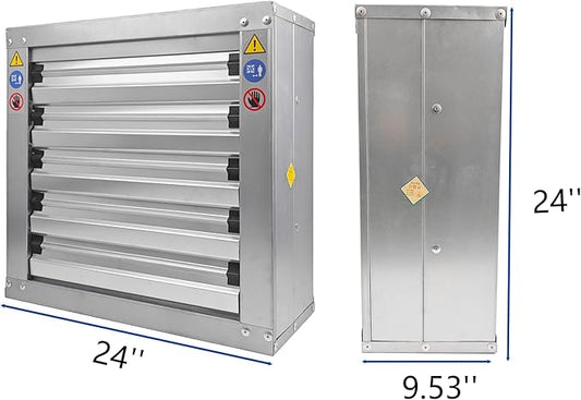 GRELWT 24" Wall Mounted Exhaust Fan -Automatic Shutter - Vent Fan For Home Attic, Shed, or Garage Ventilation, 4390 CFM, 6180 SQF Coverage Area, New Version