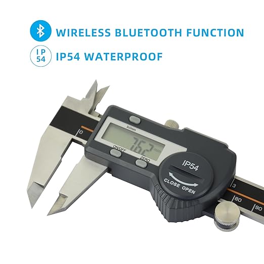 AICEY Digital Caliper Measuring Tool, IP54 Waterproof Stainless Steel Electronic Caliper with Large LCD Display Digital Micrometer, Available in 12in/300mm (ACE-KC30)