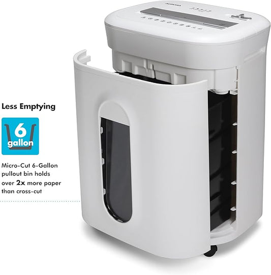Aurora High-Security 10-Sheet Micro-Cut Paper and Credit Card Shredder with 6 Gallon Pullout Basket / 60 Mins Running Time/Security Level P-5
