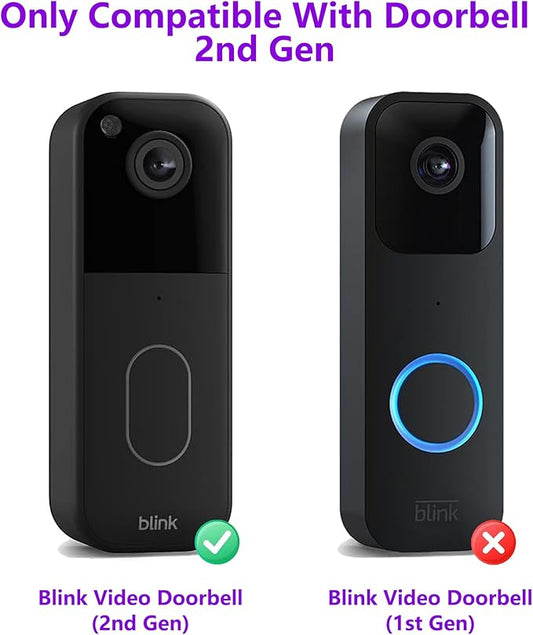 Blink Doorbell Mount (2nd Gen/Newest Model), 90° Adjustable, Anti-Theft, No-Drill Mount for Blink Video Doorbell, Not Block Doorbell Motion Sensor, Easy to Install, Fit for Blink Doorbell Camera