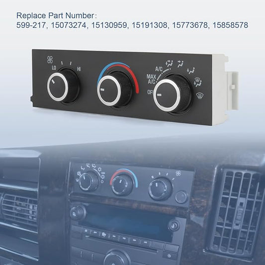 DICMIC Front A/C Heater Climate Control Module Compatible with 1996-2014 Chevrolet Express 1500 GMC Savana 1500 1996-2020 Chevrolet Express 2500 3500 GMC Savana 2500 3500 Replace# 599-217, 15073274