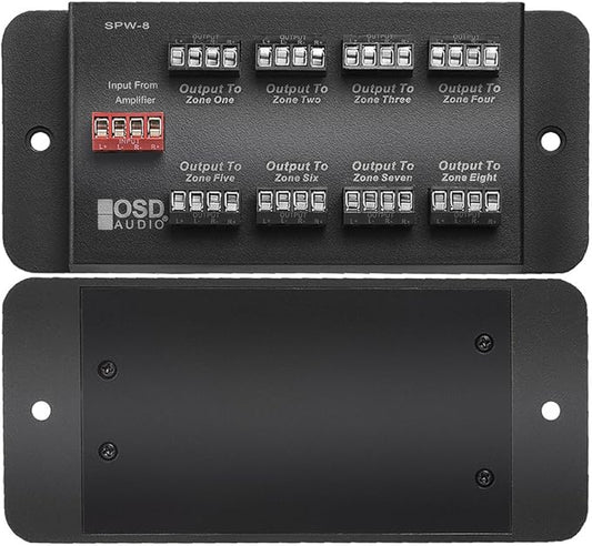 SPW8 Whole House Audio 8-Zone Speaker Distribution Panel Single Audio Input 300W Per Channel - OSD Audio