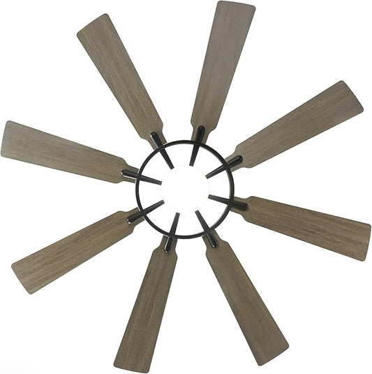 ELEHINSER 60 Inch Ceiling Fan with Lights and Remote Control, 8 Plywood Blades, 6-Speed Noiseless Reversible DC Motor, 3CCT, Windmill Ceiling fan for Kitchen Bedroom Living Room, Black and Grey