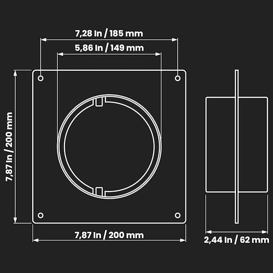 Repa Market 6 Inch Pack of 2 Duct Connector Flange – ABS Plastic Round Male Fit Vent Pipe Adapter – Wall Plate HVAC Exhaust & Intake Coupling – Airflow Fitting for Ventilation and Cooling Systems