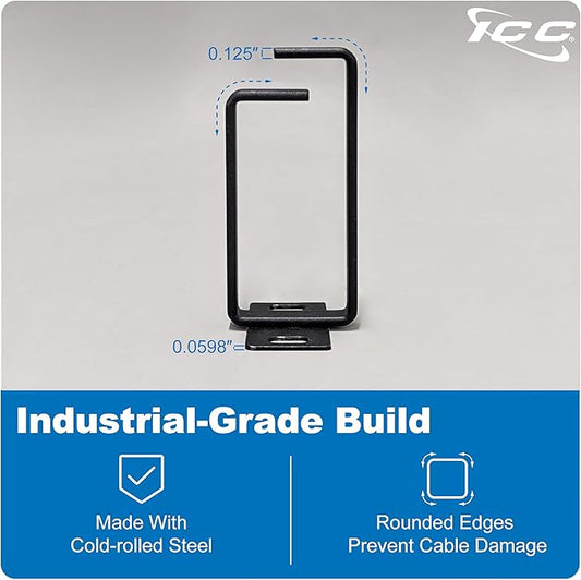 ICC 1.70” Metal Cable Management Ring, Vertical, Rack or Wall Mount, Pack of 10 – Cable Organizer for Structured Cabling and Racks
