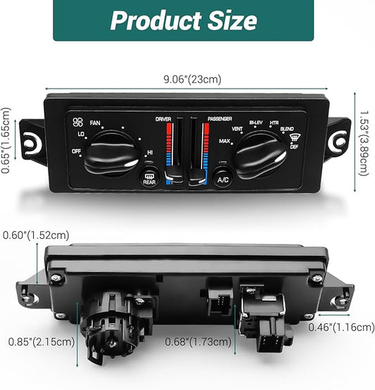 599-199 AC Climate Control Module Compatible with 2000-2005 Buick Century 3.1L/2000-2004 Buick Regal 3.8L Air Temperature Control Panel, A/C Heater Conditioning Switch Unit OEM: 10308120 10447470