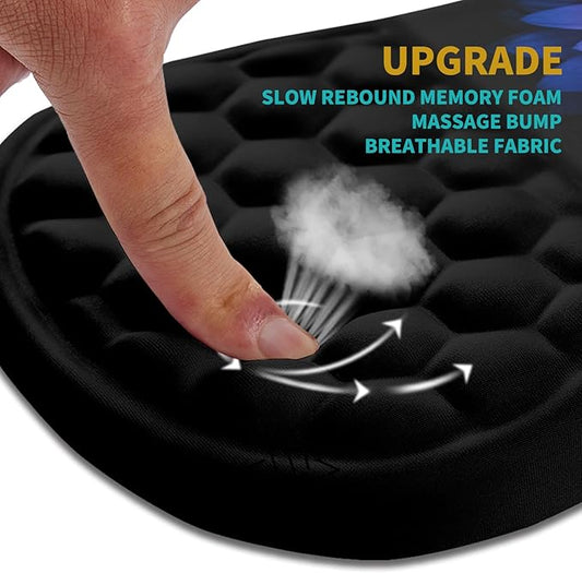 Hokafenle Ergonomic Mouse Pad Wrist Support, Wrist Rest Mousepad for Carpal Tunnel Pain Relief with Integrated Memory Foam Slope Massage Bulge (11.8x7.9 inch,Butterfly Lotus Floral