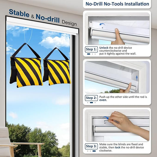 MANSNIX Smart Motorized Blinds with Remote, Cordless No-Drill Automatic Roller Shades, Blackout Electric Blind for Windows, Grey, 39.5 x 72