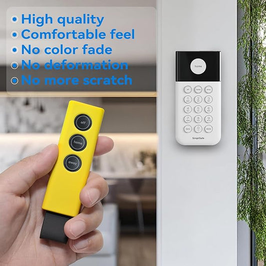 Protective Silicone Cover Case for SimpliSafe KeyFob - Arm and Disarm Remotely, Flexible Case for SimpliSafe Home Security System KeyFob - Latest Gen (Yellow)