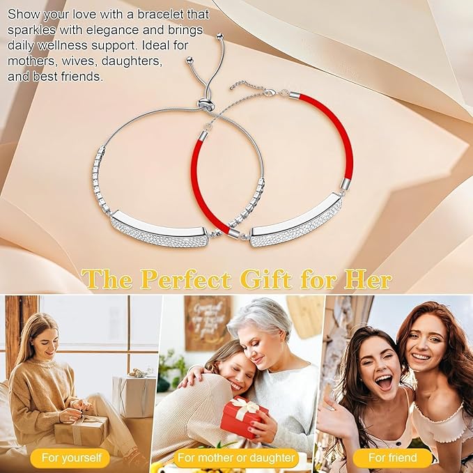 Smart Bracelet for Women, Jewelry Fitness Tracker with 2 Bands, Heart Rate & SpOâ‚‚ Monitor, Stress & Sleep Tracking, Step & Calorie Counter, 5ATM Waterproof for iOS & Android, No Subscription, Silver