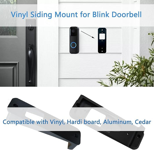 TEYOUYI Vinyl Siding Mount for Blink Doorbell, Angle Mount Wedge for Blink Video Doorbell (4" Standard Vinyl, Hardi Board, Aluminum, Cedar)Black