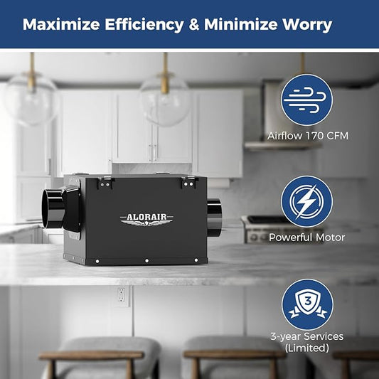 ALORAIR 4 Inch Quiet Inline Bathroom Exhaust Fan, 170 CFM Ventilation Fan for Small Bathroom, Laundry Room, Attic – Compact & Durable Design, Easy to Install