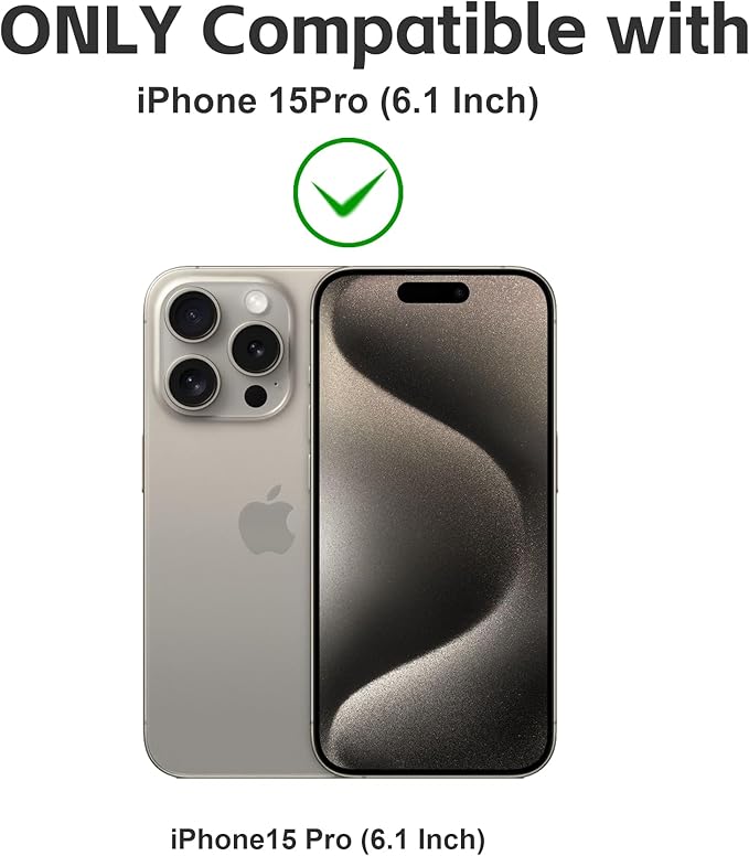 Matte Privacy Screen Protector for iPhone 15Pro Screen Protector Anti-Glare, Anti-Spy Tempered Glass Film, Smooth and Responsive Touch Anti-Scratch Glass