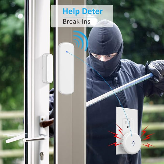 Wieless Door Bells Chimes, AMHEY Door Chime Doorbell with 700ft Operate Range 58 Chimes 5 Volume Level Door Open Alarm for Business/Office/Home/Store When Entering, 2Sensor+1Receiver