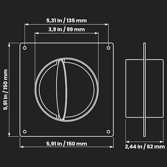 Repa Market 4 Inch Duct Connector Flange with Backdraft Damper – ABS Plastic Round Male Fit Vent Pipe Adapter – Wall Plate HVAC Exhaust & Intake Coupling – for Ventilation and Cooling Systems