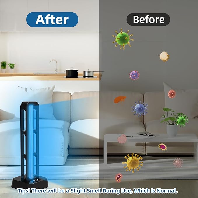 Zyntieu 39W UV Light Sanitizer with Remote Control and 3 Timers โ Ozone Free Home Disinfection Device, Kills Germs, Viruses, Mold and Dust Mites โ Whole Room Ultraviolet Light for Home and Office