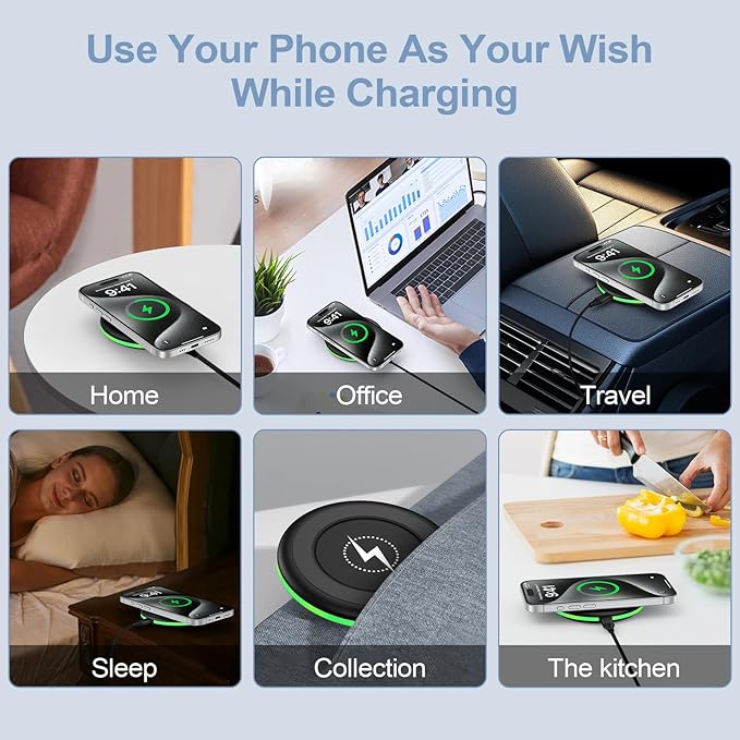 Samsung S25 Wireless Charger Fast Charging Pad Android Charger for Samsung Galaxy S25 Ultra/S24/S23/S22/S21/S20/iPhone 15/16 Pro 15W Fast Wireless Phone Charger Station for Pixel 9a/9 Pro xl/8a/8/7a/6