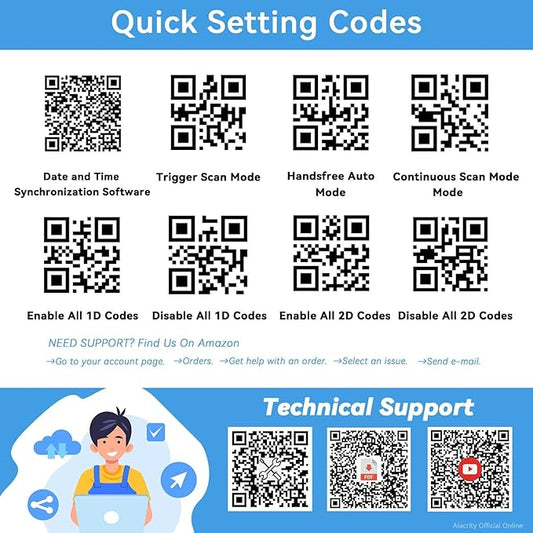 Alacrity Wireless Charging 1D 2D Barcode Scanner, UHF RFID Tags Reader, 2.4Ghz Wireless Bluetooth Wired 3 in 1 Connectivity, for Retail, Logistics, Manufacturing