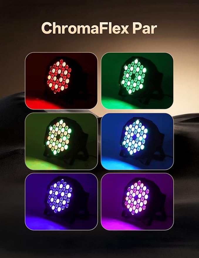 JAJALUYA LED Par Lights 36 LED Stage Lights 9 Modes RGB DJ Lights with Sound Activated Remote and DMX Control DJ Uplighting for Birthday Party Events Wedding Christmas Stage Lighting (2 Packs)