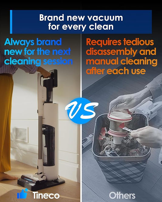 Tineco Pure ONE Station 5 Cordless Smart Vacuum with 2.5L Auto Dust Base, Full-Path Self-Cleaning, 175W Suction, ZeroTangle Tech, iLoop Smart Sensor, Suitbale for Hard Floor & Carpet