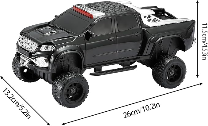 WSTER WS-X65 Pickup Truck Replica Bluetooth Speaker โ HD Sound, FM Radio, TWS Stereo, LED Party Lights, USB/TF Playback, Built-in Mic โ Cool Portable Car Design Speaker for Outdoors & Home (Black)