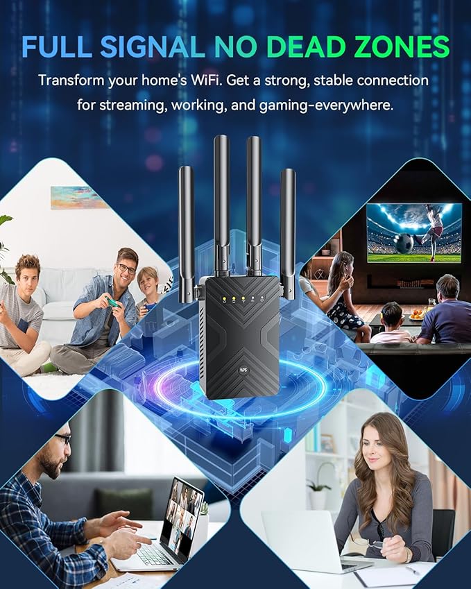2026 WiFi Extender Signal Booster for Home - 8X Faster Internet Booster with Ethernet Port, Covers 15888sq.ft & 1-Tap Setup, Wireless Repeater Amplifier Supports 68+Devices