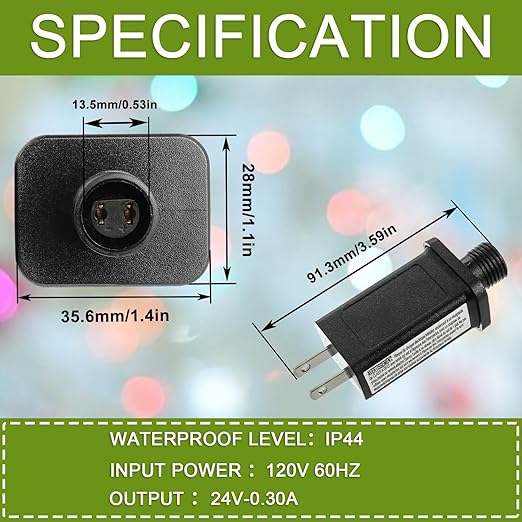 SIGANDG 24V 7.2W LED Transformer Replacement Class 2 Power Supply for Christmas String Light Inflatable Decorations LED Controller IP44 Waterproof Low Voltage