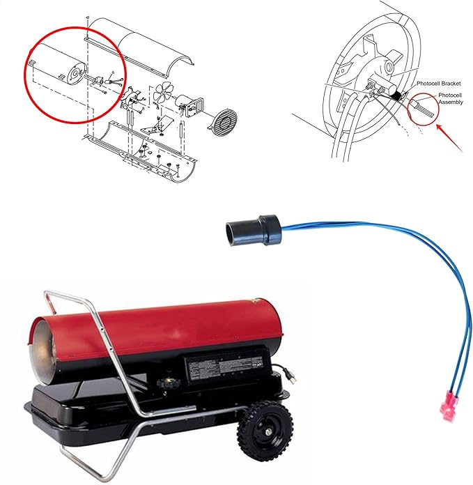 Irnyso Replacement Heaters Photocell Assembly Flame Sensor PP236 M16656-24 fits Reddy, Dayton, Knipco, Koehring, Master, Kerosene Heaters etc