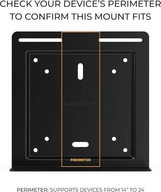 HumanCentric Universal Wall and VESA Mount, Adjustable Strap for Small Computers, UPS Units, Cable Boxes, Modems and Other Electronic Devices, Mounts on The Wall or Back of a Computer Monitor
