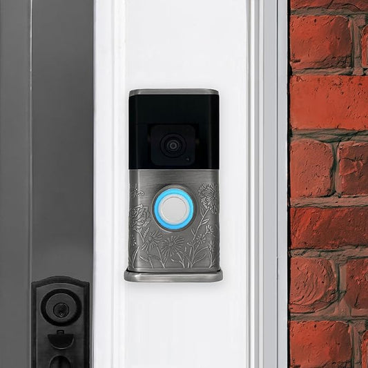 Garden Video Doorbell Cover (Compatible with Ring 3, 3 Plus, 4, Battery Plus, and Battery Pro) (Antique Pewter)