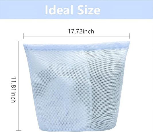 Guozcaray 2 Pcs laundry bag with handles mesh laundry bags washing machine laundry totes travel storage and sorting bag for Clothes laundry bag for delicates(Blue2N)