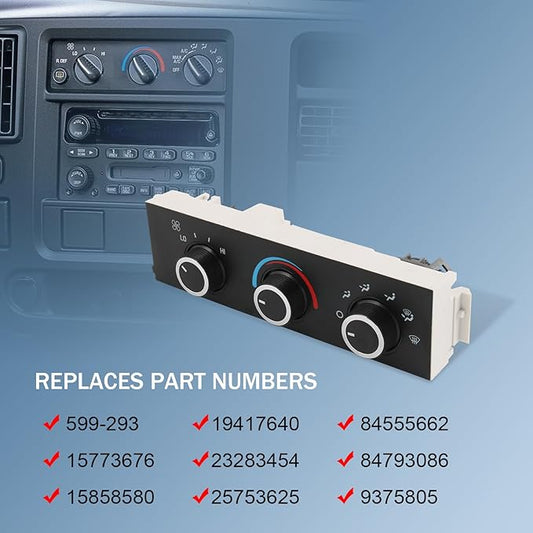 DICMIC Front A/C Heater Climate Control Module Compatible with 2001-2014 Chevrolet Express 1500 GMC Savana 1500 2001-2021 Chevrolet Express 2500 3500 GMC Savana 2500 3500 Replace# 599-293, 15773676