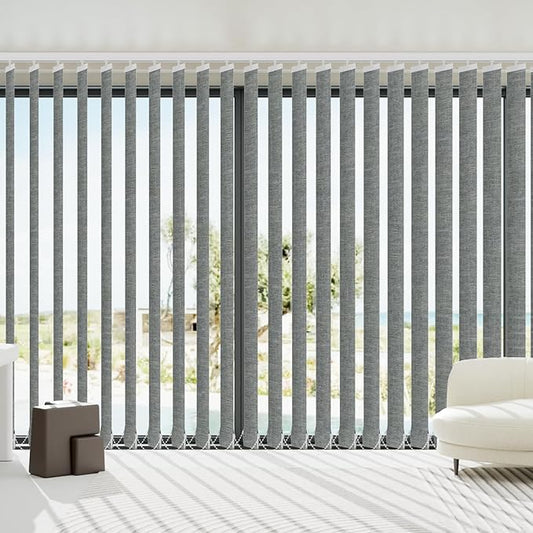 Blindify Motorized Vertical Blinds Compatible with Alexa Google Home, Blackout Sliding Door Shades Smart Vertical Blinds Remote Control Customize, Dark Grey
