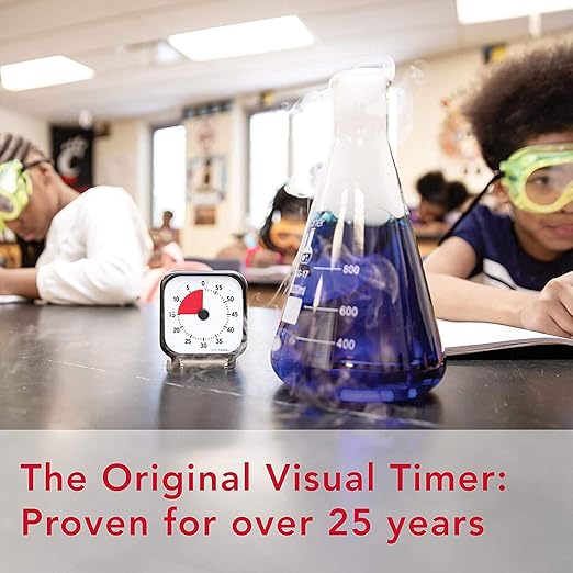 Time Timer 3 inch Visual Timer — 60 Minute Kids Desk Countdown Clock with Dry Erase Activity Card and Desktop App Access — for Kids Classroom, Homeschool Study Tool, Task Reminder, Home and Kitchen