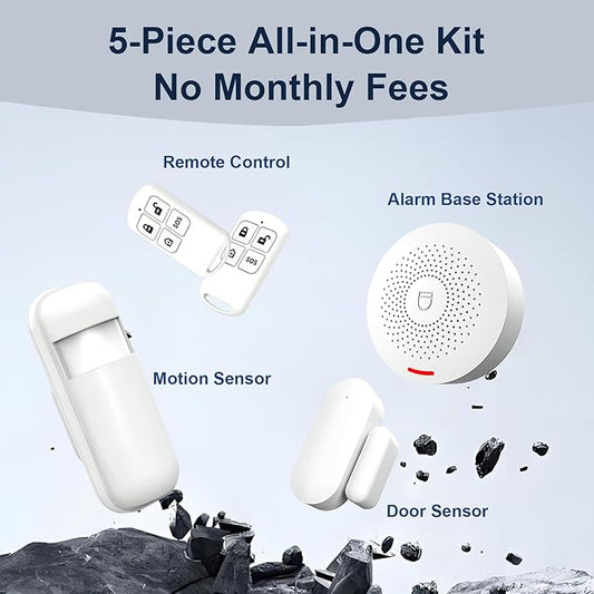 150W Wireless Security System for House, WiFi Door/Window Sensors Alarm System kit, Motion Detectors with Instant App Alerts NO Monthly Fees