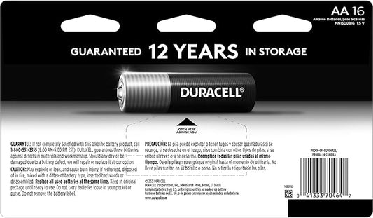 Duracell Coppertop AA Batteries with Power Boost Ingredients, 16 Count (Pack of 1) Long-lasting Alkaline Double AA Battery for Household and Office Devices