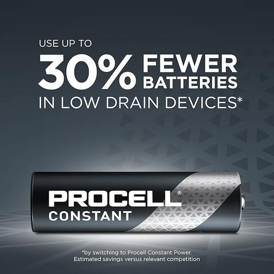 PROCELL Constant AA Long-Lasting Alkaline Batteries (144 Pack) 10-Year Shelf Life, Bulk Value Pack for Consistent Moderate Drain Professional Devices