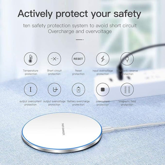 20W Fast Wireless Charger Pad,Wireless Phone Charging Station Compatible with iPhone 16/15/14/13/12/11/SE/X/AirPods,Fast Charge for Samsung Galaxy S25/S24/S23/S22/Note/Buds/Buds +,Pixel,LG