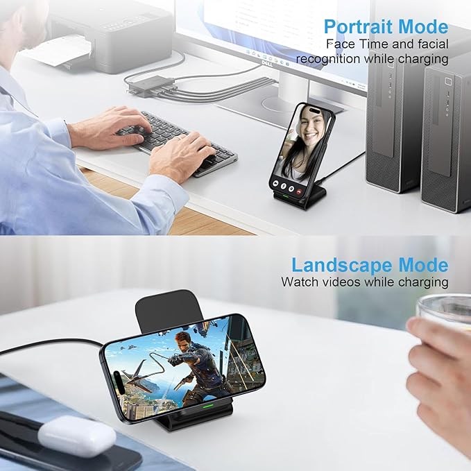Pixel 9 10 Wireless Charger 15W Fast Charging for Google Pixel 10 9A 9 Pro XL Fold 8A 8 Pro 7A 7 6 Pro,Android Wireless Phone Charging Stand & QC Charger for Samsung Galaxy Z Fold Flip 6 S25 S24 S23