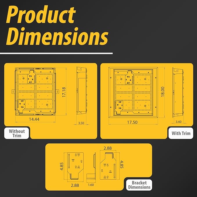 DATA COMM Electronics 45-8031-1C Recessed Media Box Outlet - Integrated Duplex 20A Commercial Receptacle, TV Wall-Mount, Streamlined Cable & Cord Management, Home & Office