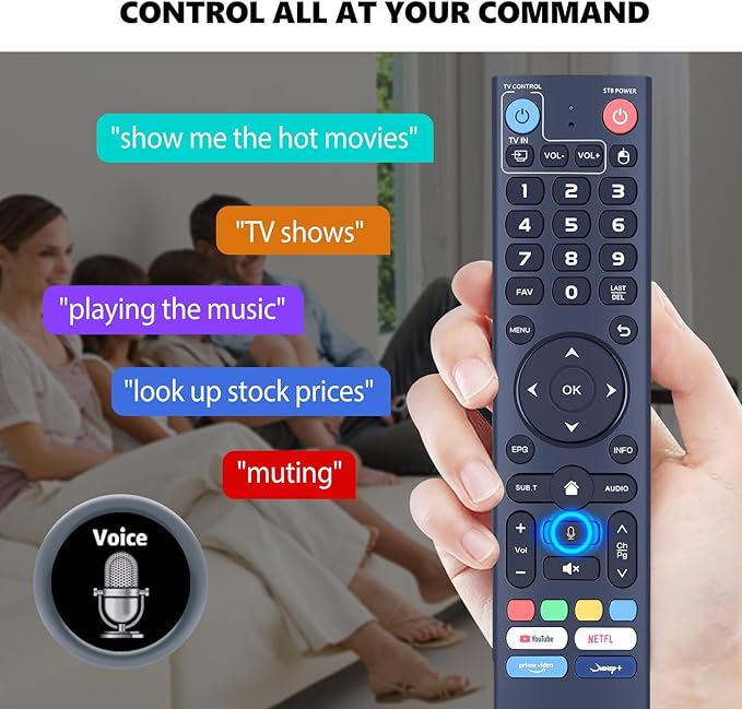 Voice Remote Control Compatible with vSeeBox V1 Pro, V2 Pro, V3 Pro, V3 Plus, V1 Max, Elite, Max, V5 Pro β Universal Replacement with Voice Function, Easy Pairing for vSeeBox Boxes