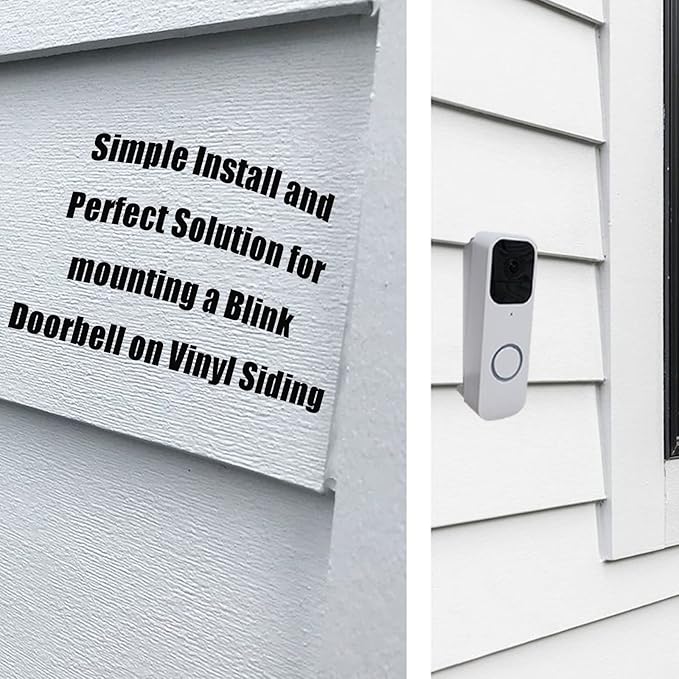 TEYOUYI Vinyl Siding Mount for Blink Doorbell, Angle Mount Wedge for Blink Video Doorbell (4" Standard Vinyl, Hardi Board, Aluminum, Cedar)Black