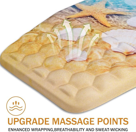 BOCHEERY Ergonomic Mouse Pad Wrist Support,Upgrade Mousepad with Massage Design,Non-Slip PU Base Desktop Mouse Pads for Pain Relief, Computer, Office & Home,12 x 8 in(F-Starfish and Seashell )