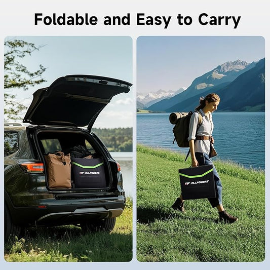 ALLPOWERS SP027 100W Foldable Solar Panel,23% Efficient IP67 Waterproof for Power Station, Camping, RV&Home Use, Compact Portable Design(SP027-100W