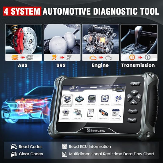 2026 BOSSCOMM IF740 OBD2 Scanner, 4 Systems ABS/SRS/Transmission/Check Engine Code Reader Scan Tool with Oil&Throttle Resets, Car Scanner Diagnostic Tool for All Cars, Lifetime Free Update