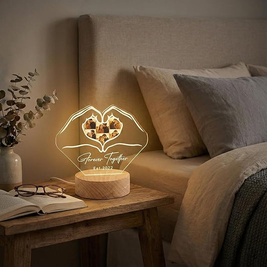 MamaEra Personalized Spotify Plaque Night Light with Photo - Custom Acrylic Glass LED Lamp Frame - Romantic Valentines Day Gift for Him Her Boyfriend Girlfriend Husband Wife Couple (Art Deco)