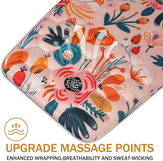BOCHEERY Ergonomic Mouse Pad Wrist Support,Upgrade Mousepad with Massage Design,Non-Slip PU Base Desktop Mouse Pads for Pain Relief, Computer, Office & Home,12 x 8 in(F-Pink Flower)